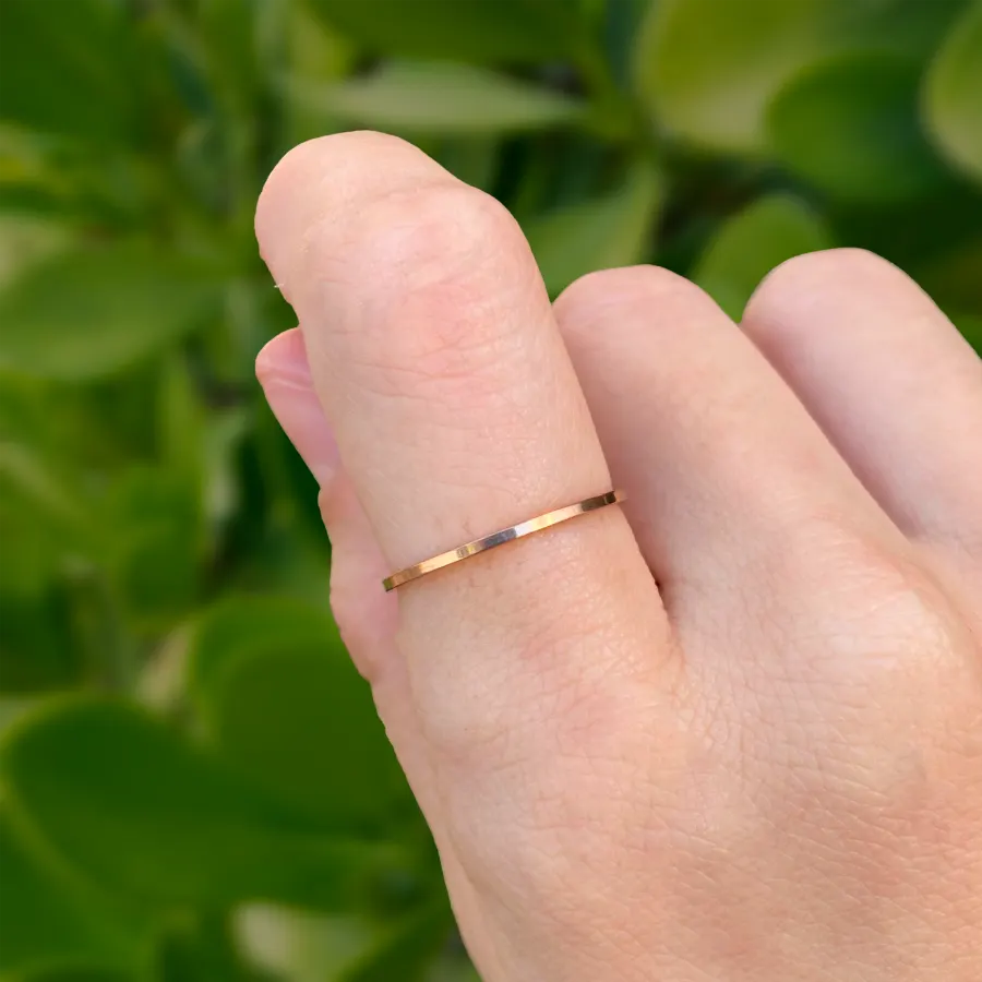 Anillo Aro Liso Oro Rosa Acero Inoxidable
