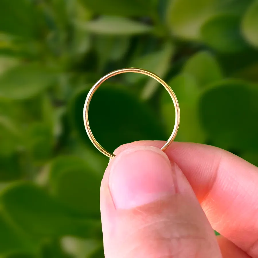 Anillo Dorado Aro Basico Chapa de Oro