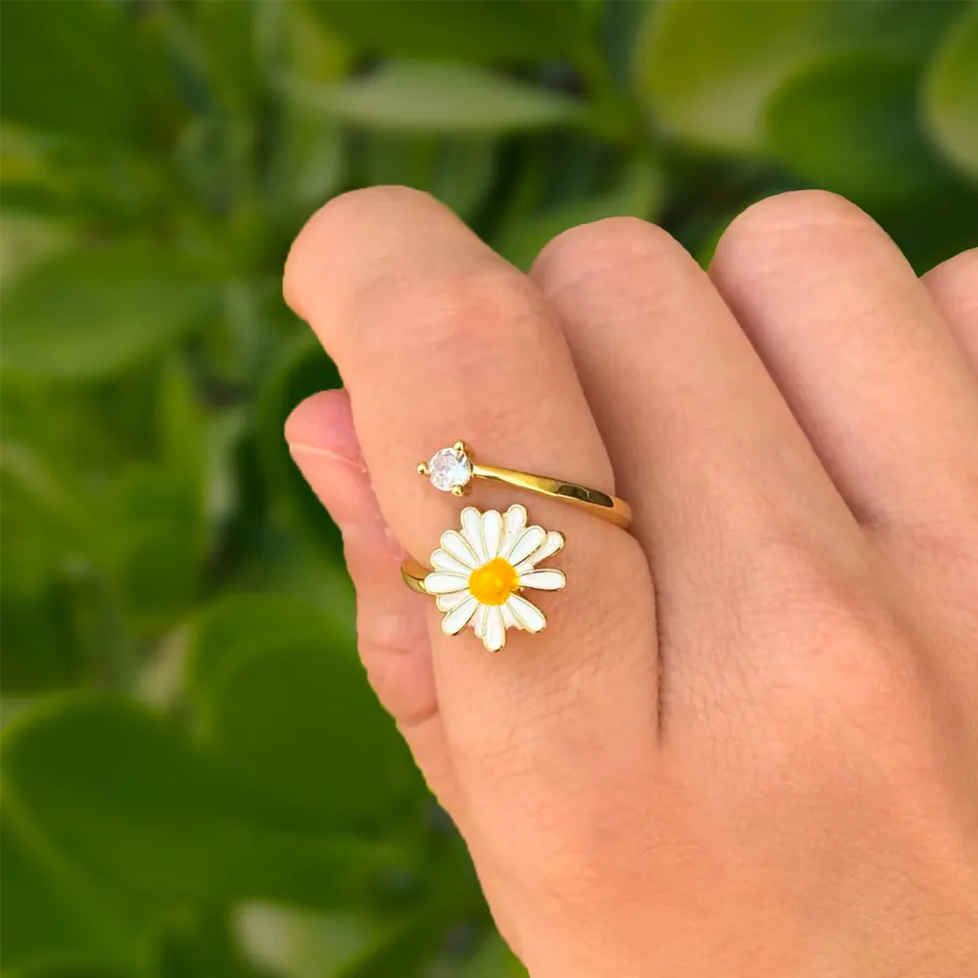 Anillo Dorado Margarita Chapa de Oro