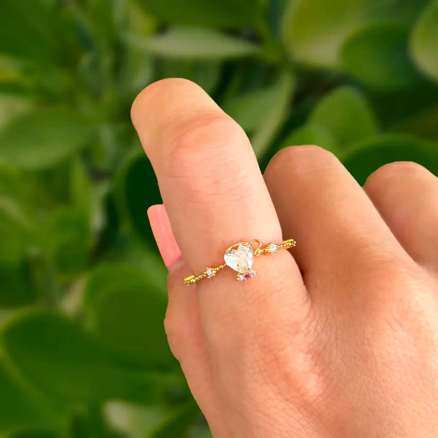 Anillo Dorado Colección Bella Chip Talla 6