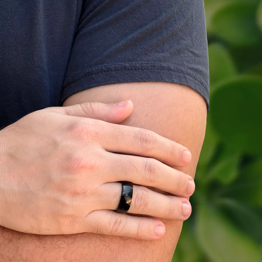 Anillo Negro Hombre Acero Inoxidable 3M1