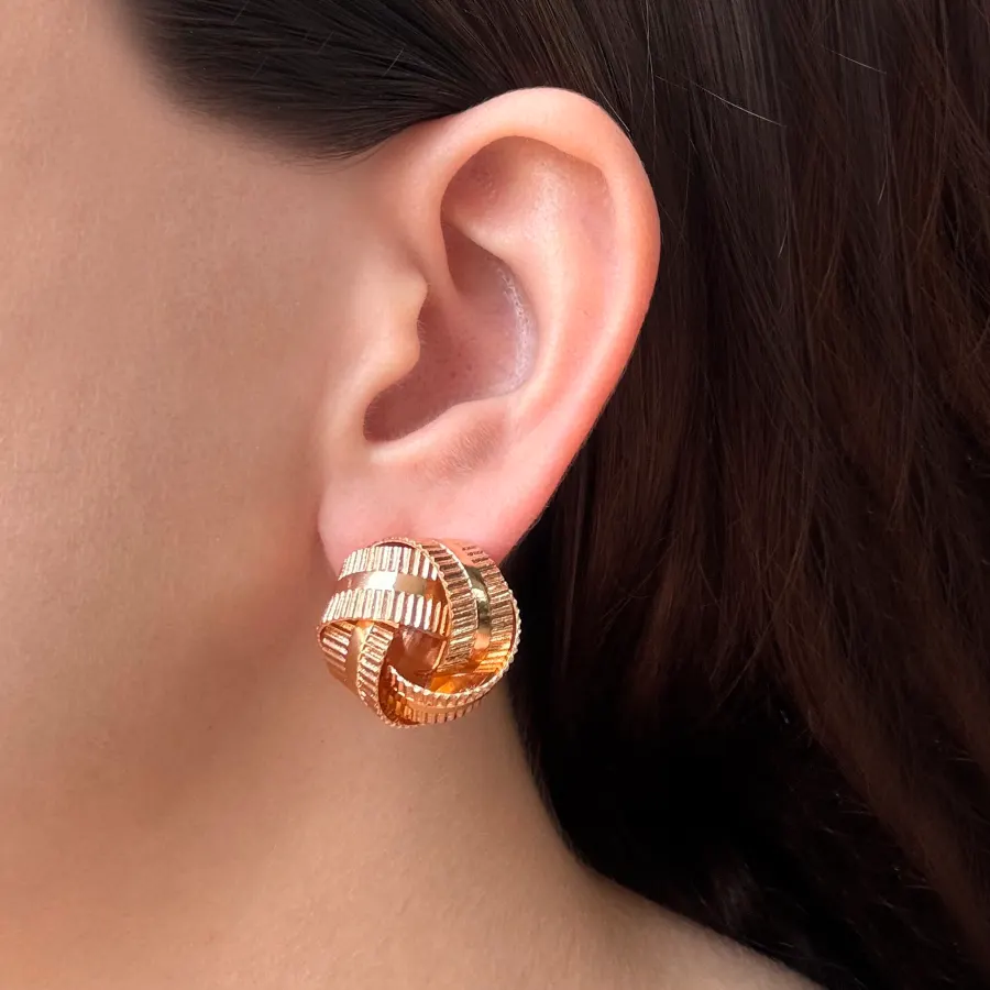 Aretes Nudo Dorado