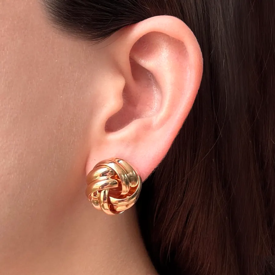 Aretes Dorados Nudo
