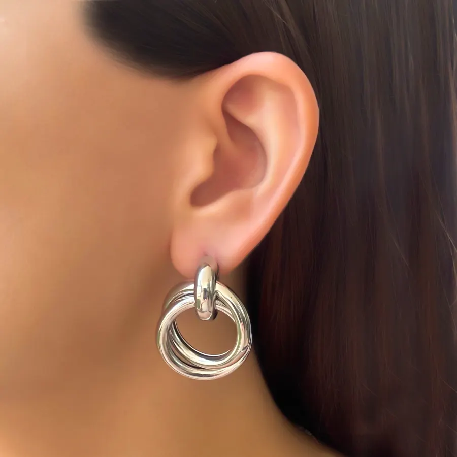 Aretes Plateados Aros