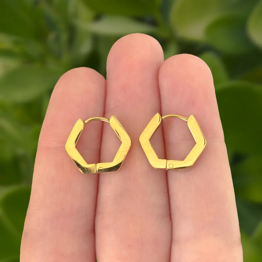 Aretes Dorados Acero Inoxidable