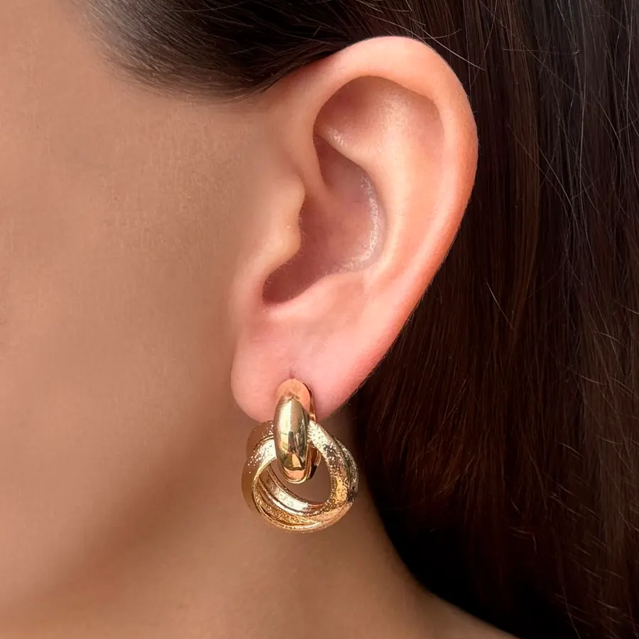 Aretes Aros Dorados Nudo