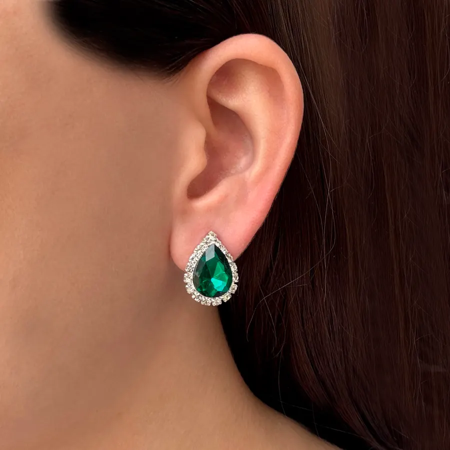 Aretes Verdes Gota de Cristal