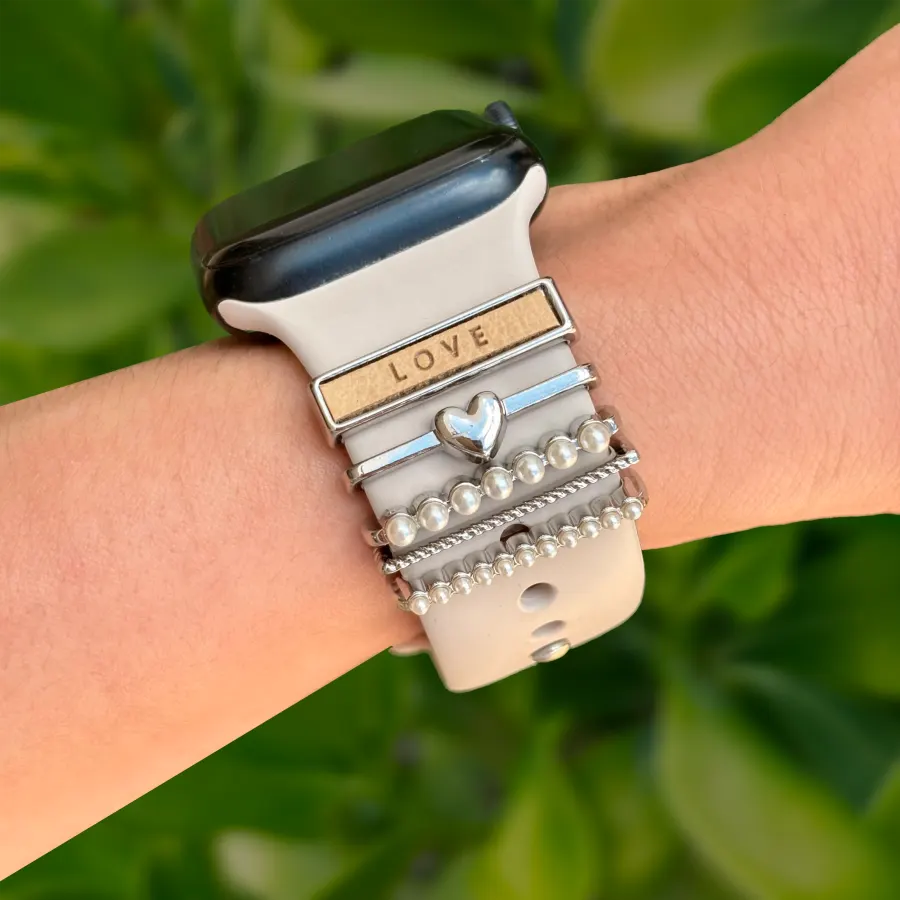 Barras Plateadas Adorno para Extensible Apple Watch