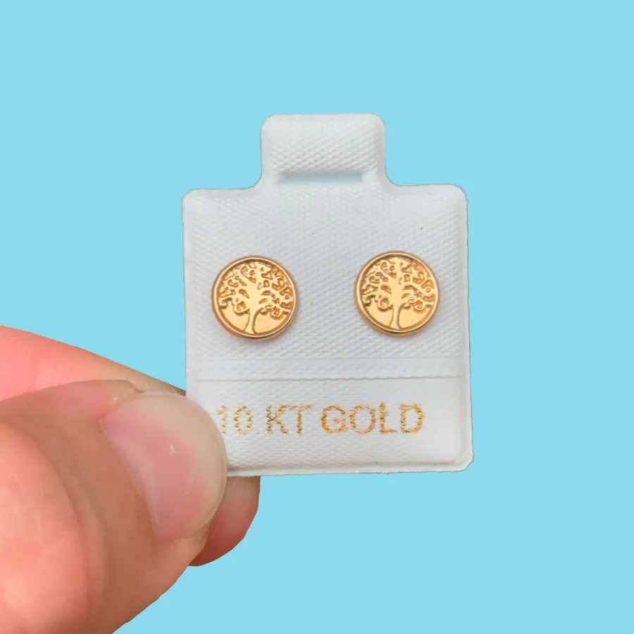 Broqueles  Arbol de la Vida Oro 10K