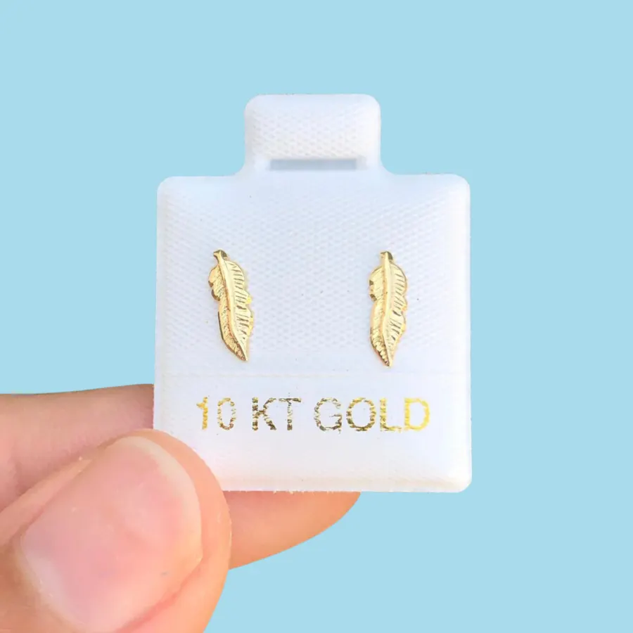 Broqueles Oro 10K Pluma