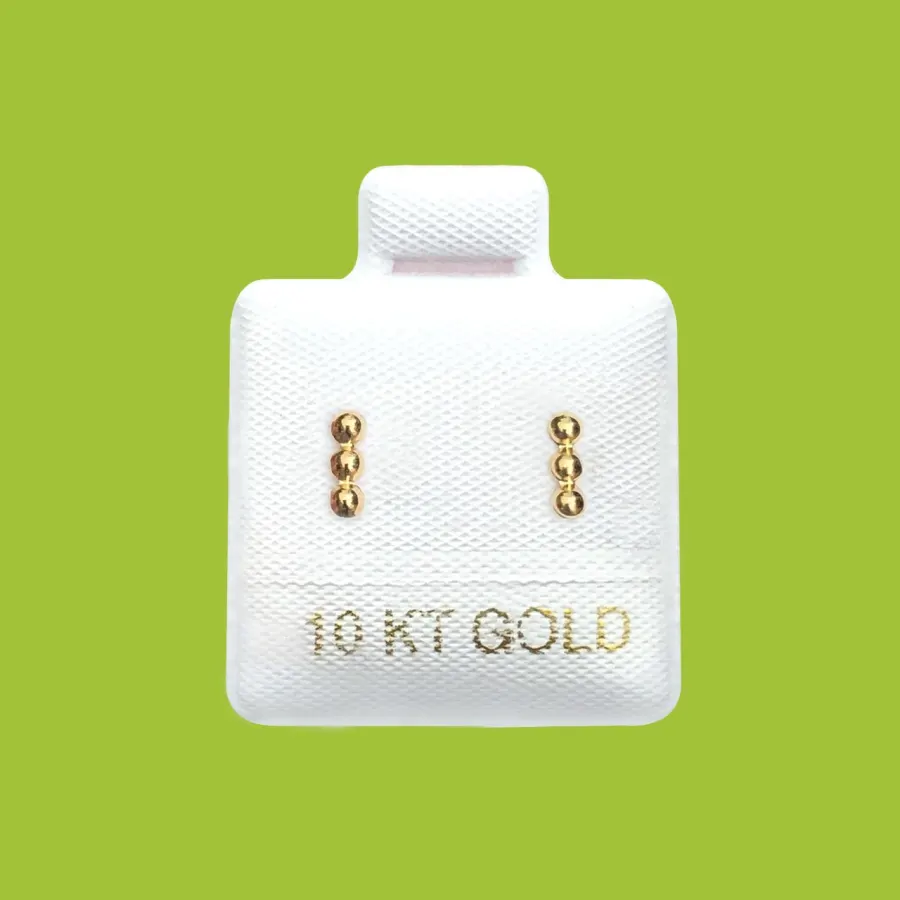 Broqueles Mini Bola Oro 10K