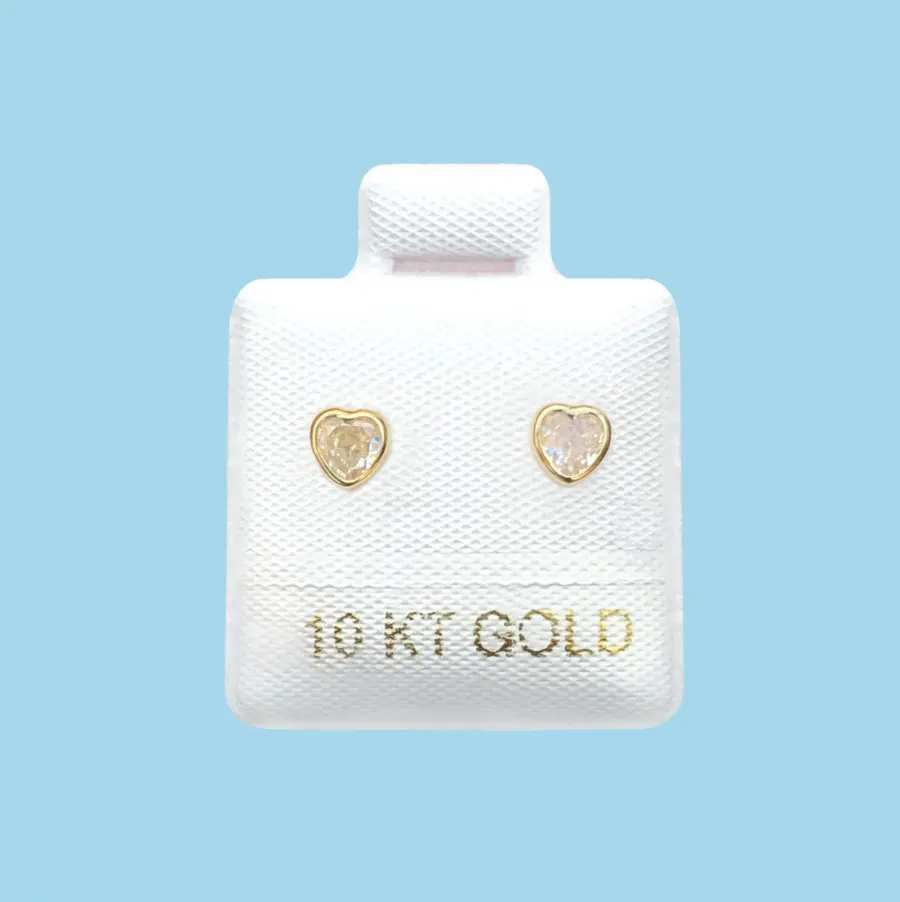 Broqueles Mini Corazón Oro 10K R763