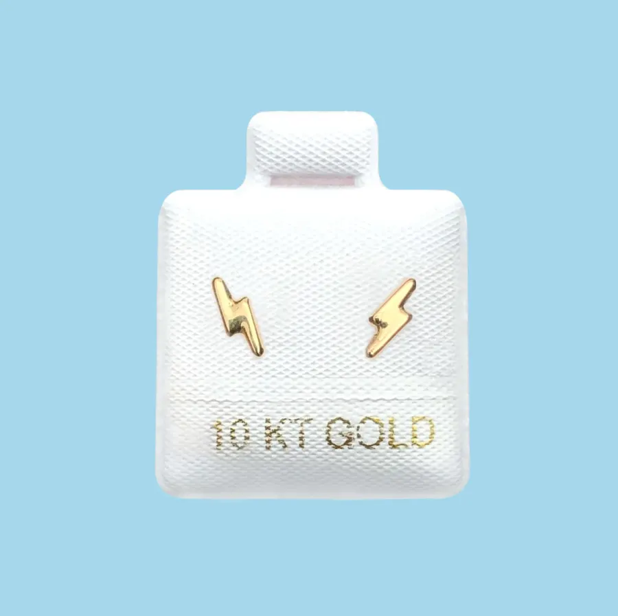 Broqueles Mini Rayo Oro 10K