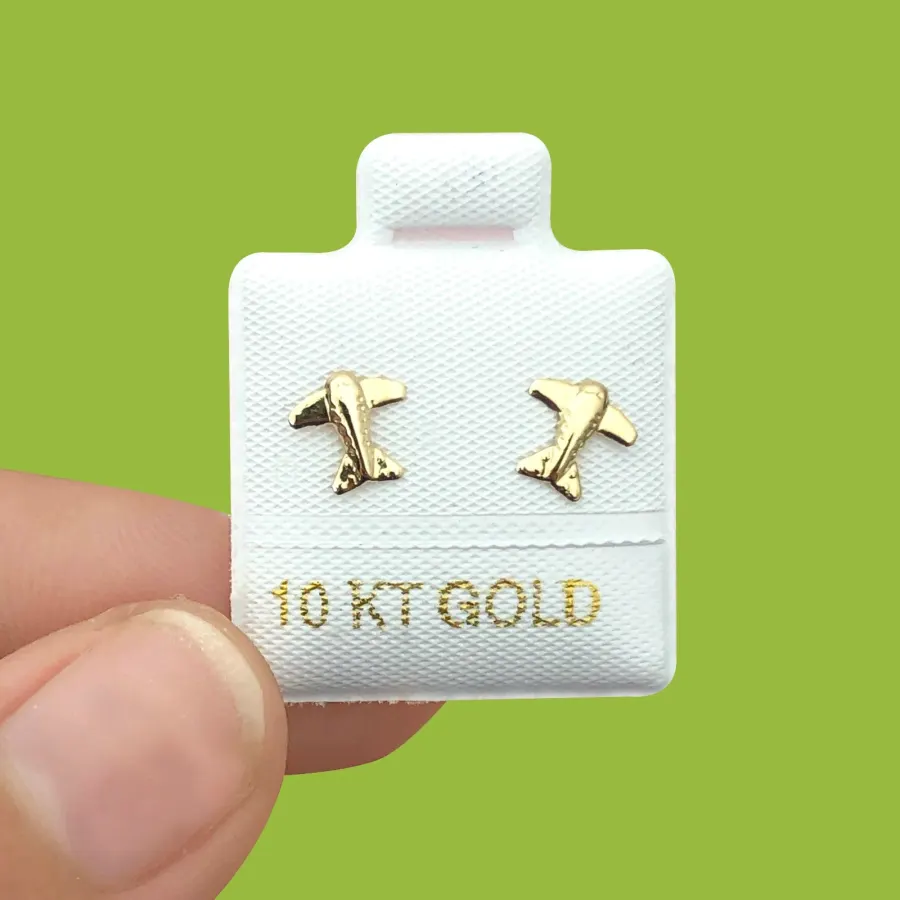 Broqueles Avión Oro 10K