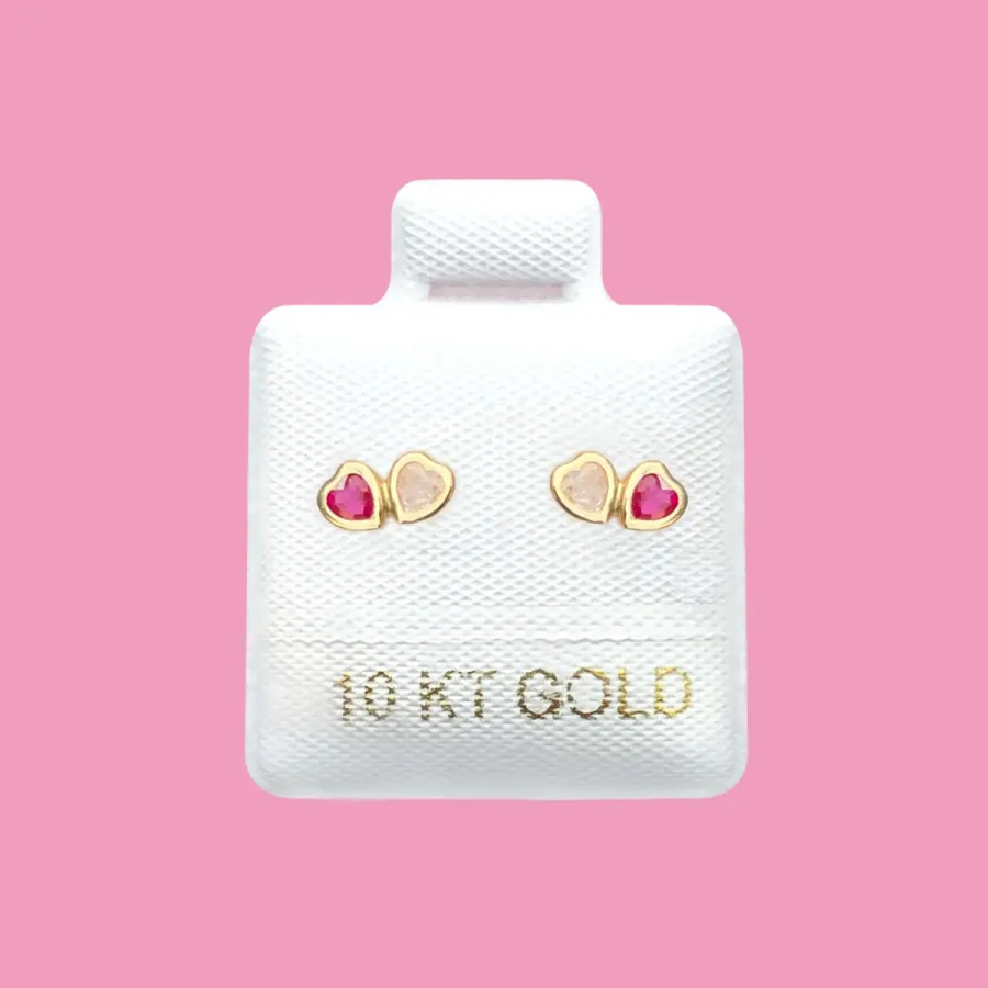 Broqueles Oro 10K Corazones