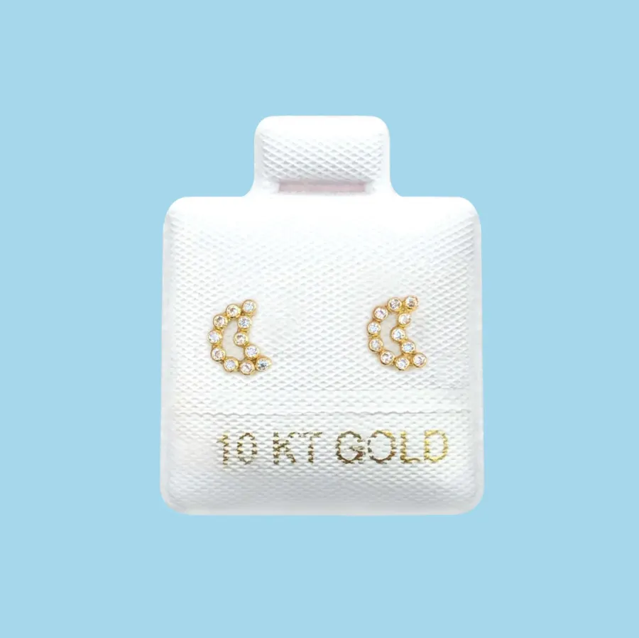 Broqueles Oro 10K Luna R767