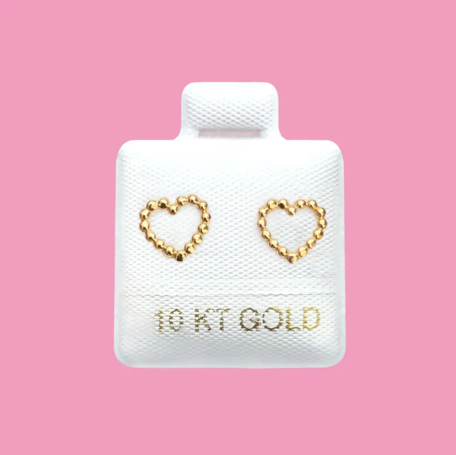Broqueles Oro 10K Silueta Corazón R768