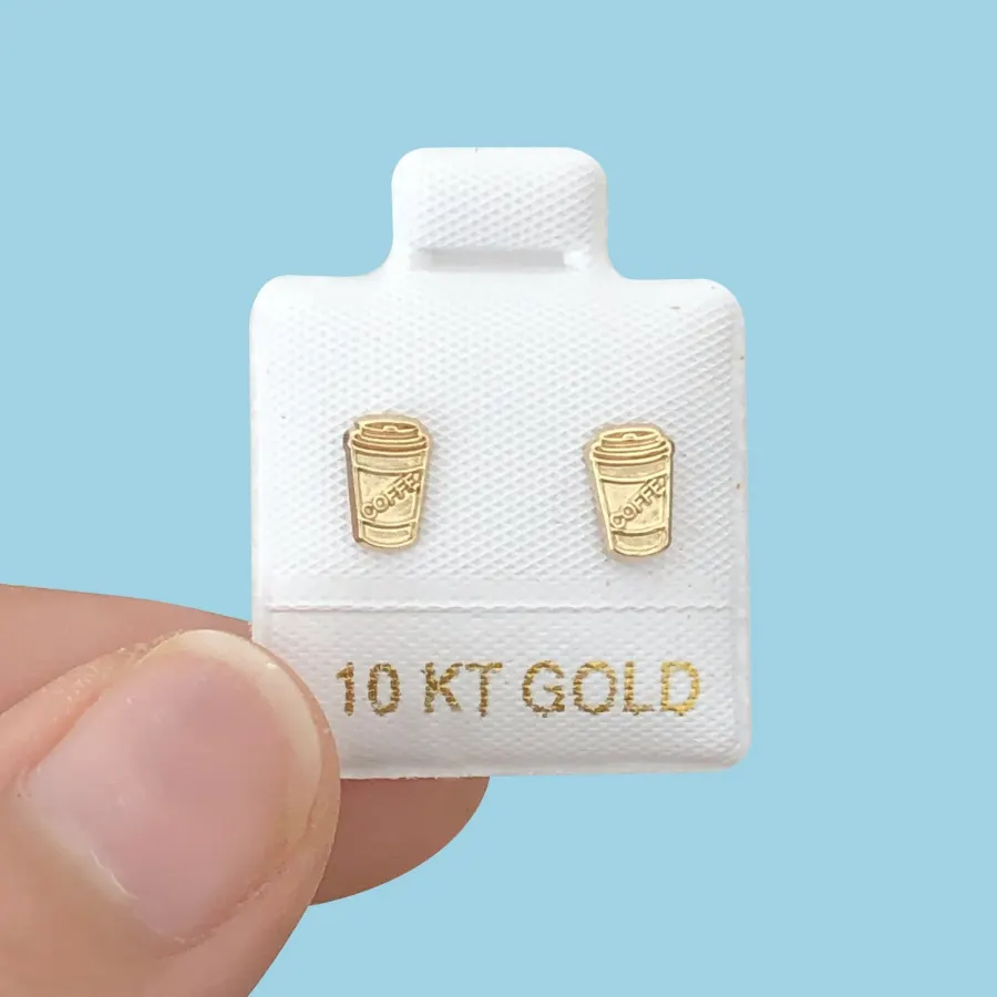 Broqueles Coffee Oro 10K
