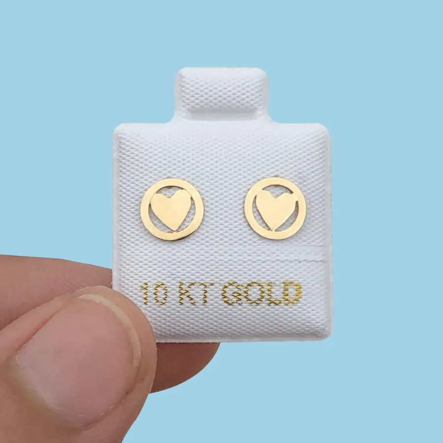 Broqueles Oro 10K Corazon R734