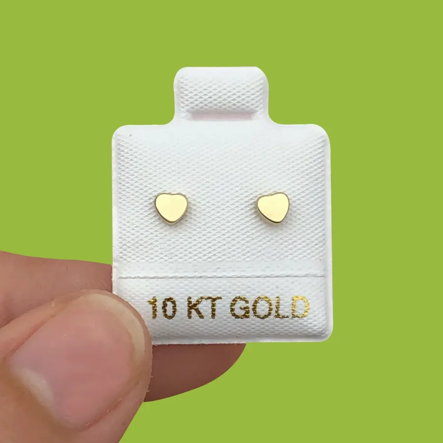 Broqueles Oro 10K Corazon R728