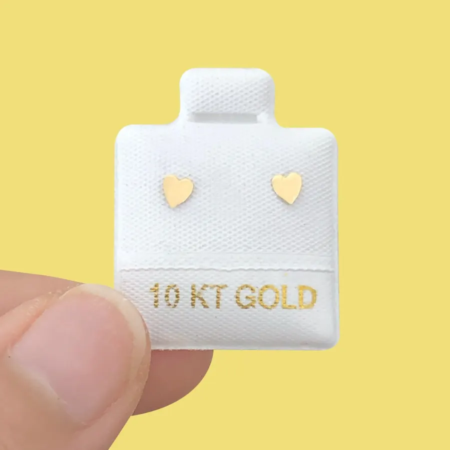 Broqueles Dorados Corazon Oro 10K