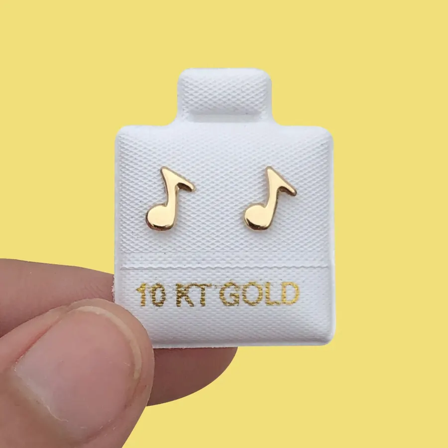 Broqueles Nota Musical  Oro 10K