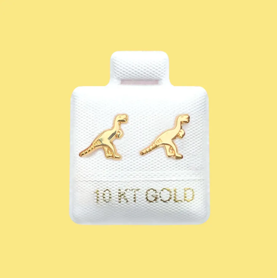 Broqueles Oro 10K Dinosaurio