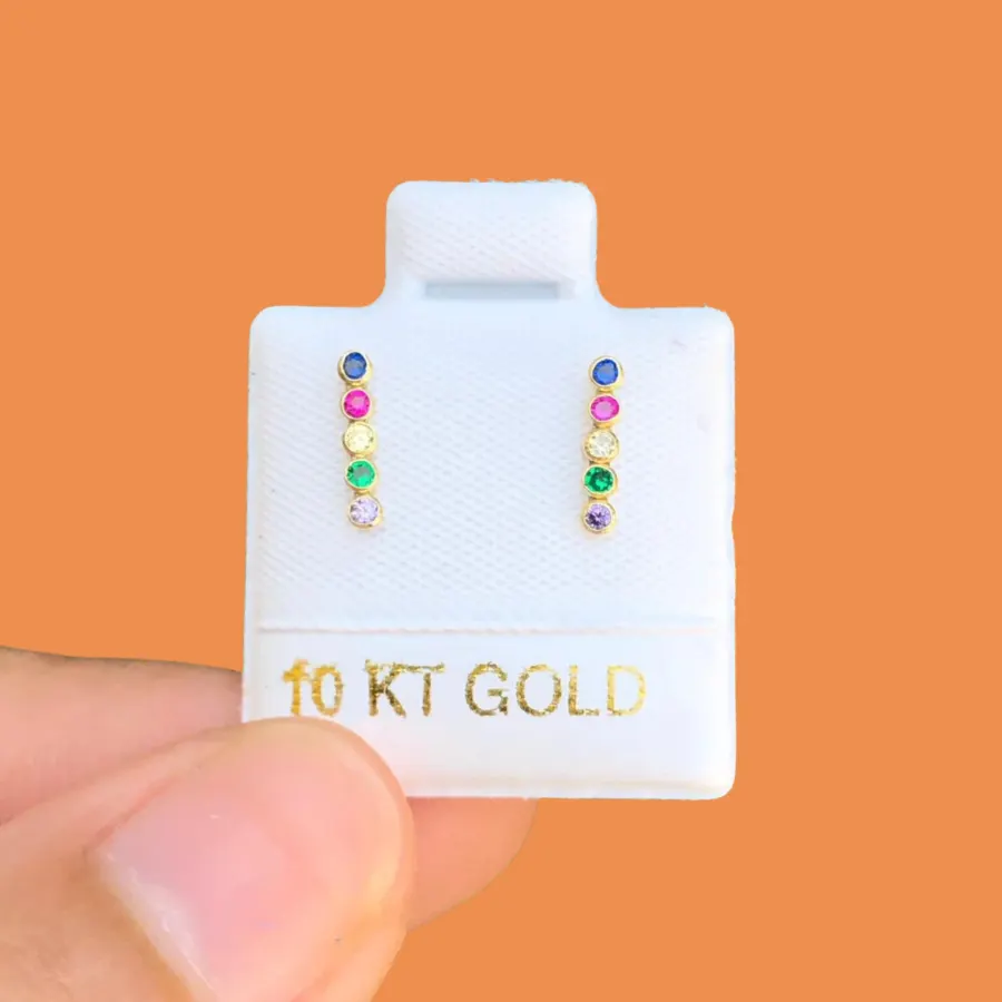Broqueles Oro 10K Linea Bisel