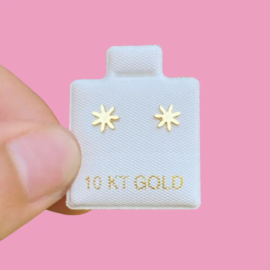 Broqueles Oro 10K Recto Flor