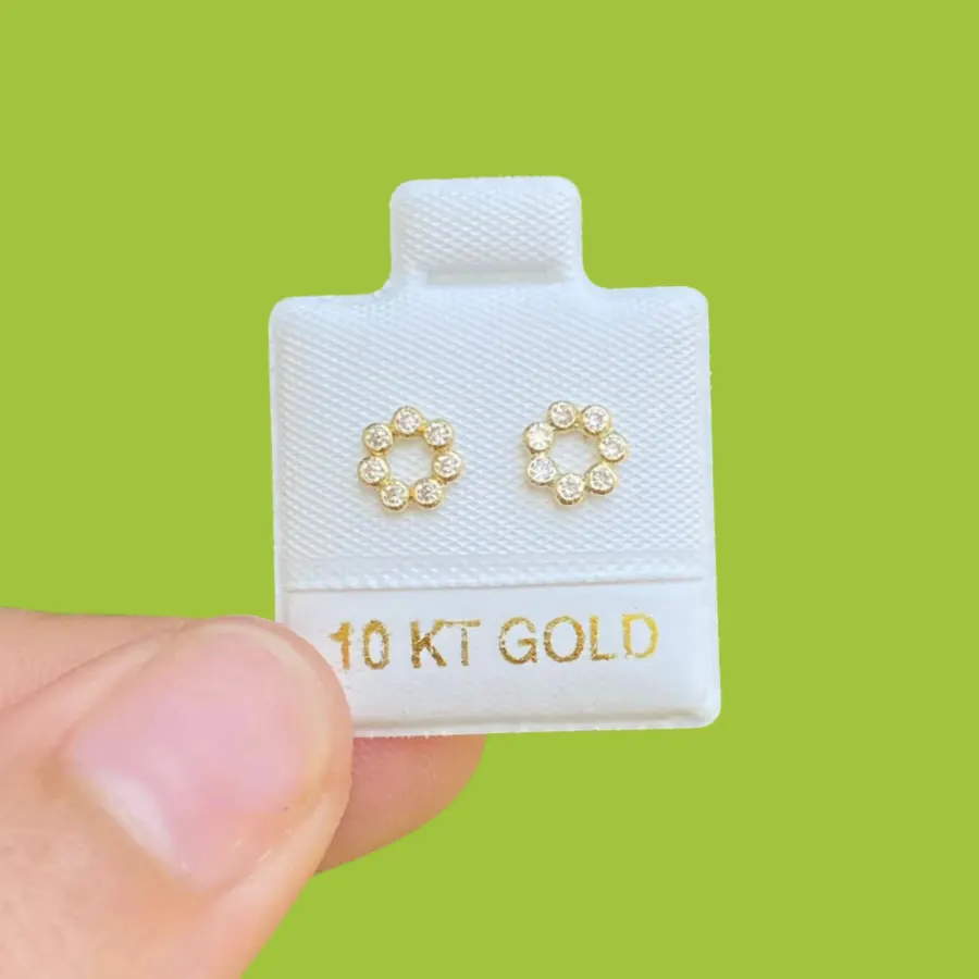 Broqueles Oro 10K Rueda Amarilla