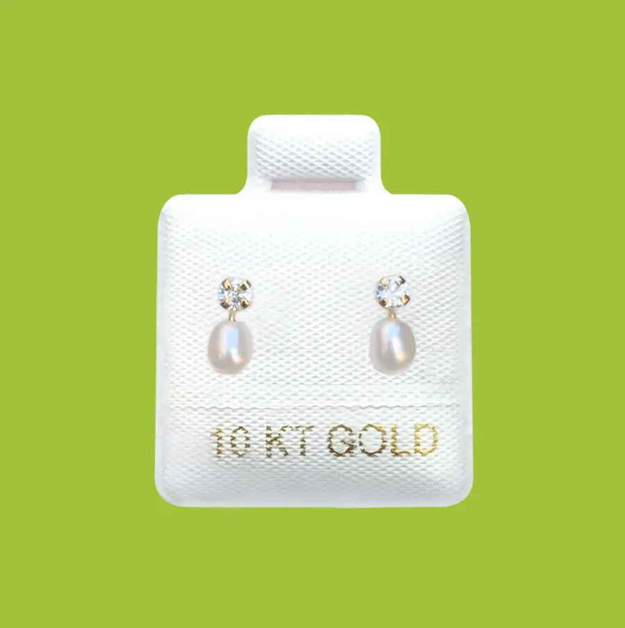 BROQUELES PERLA ZIRCONIA ORO10K R759