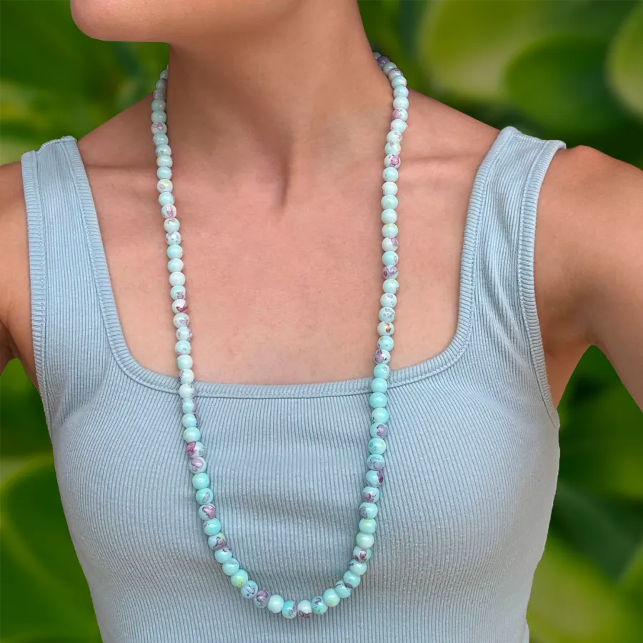 Collar Bolas de Cristal Aqua Suave