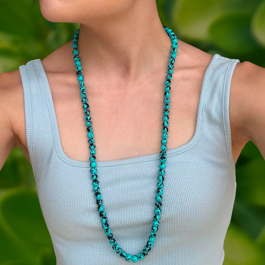 Collar Bolas de Cristal Turquesa