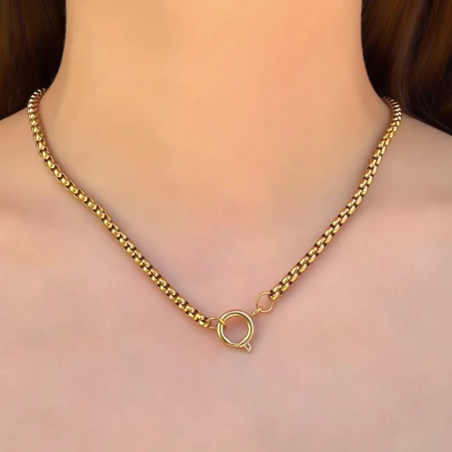 Collar Cadena Dorada Con Aro
