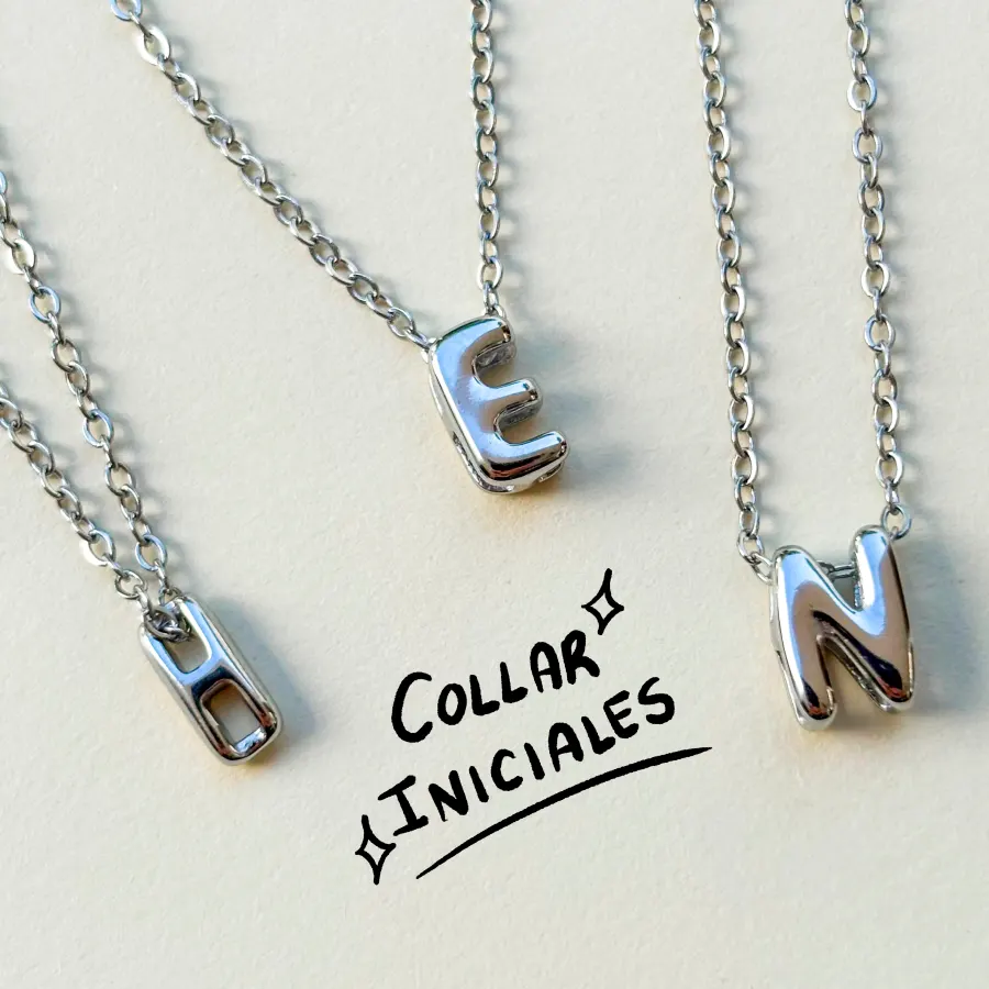 Collar Cadena inicial Globito  Plateado