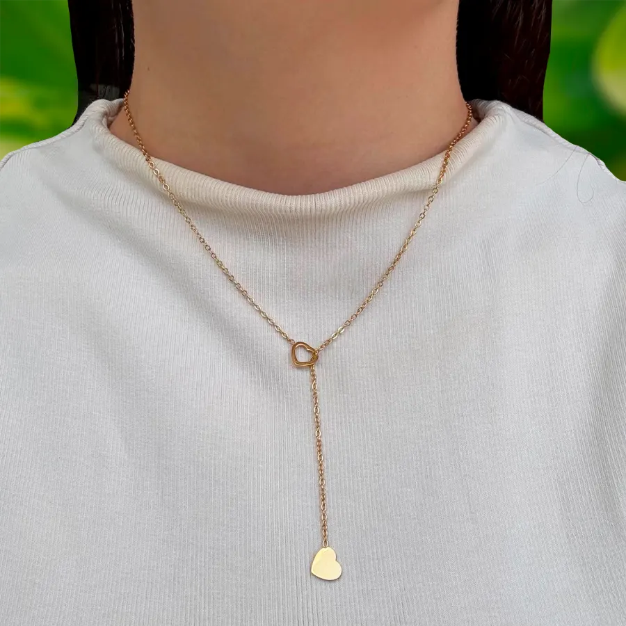 Collar Corazon Enlazado Acero Inoxidable
