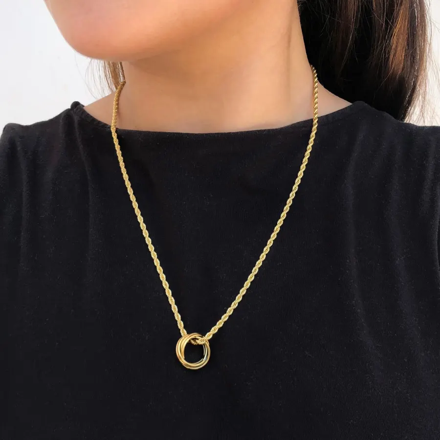 Collar Dorado Krol con Aro Acero Inoxidable