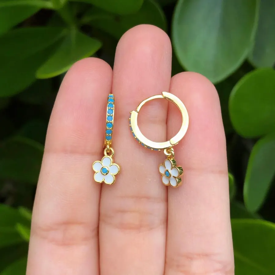Hoops Flor Chapa de Oro