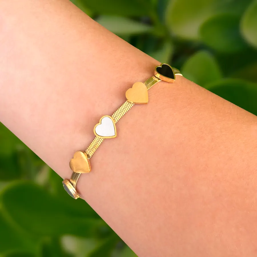 Pulsera Corazones Acero Inoxidable