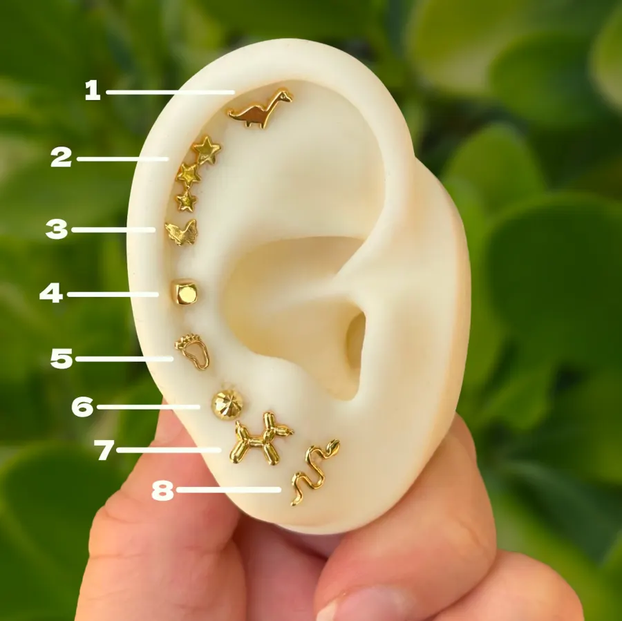 Piercing 1 pz Broquel de Oro 10K