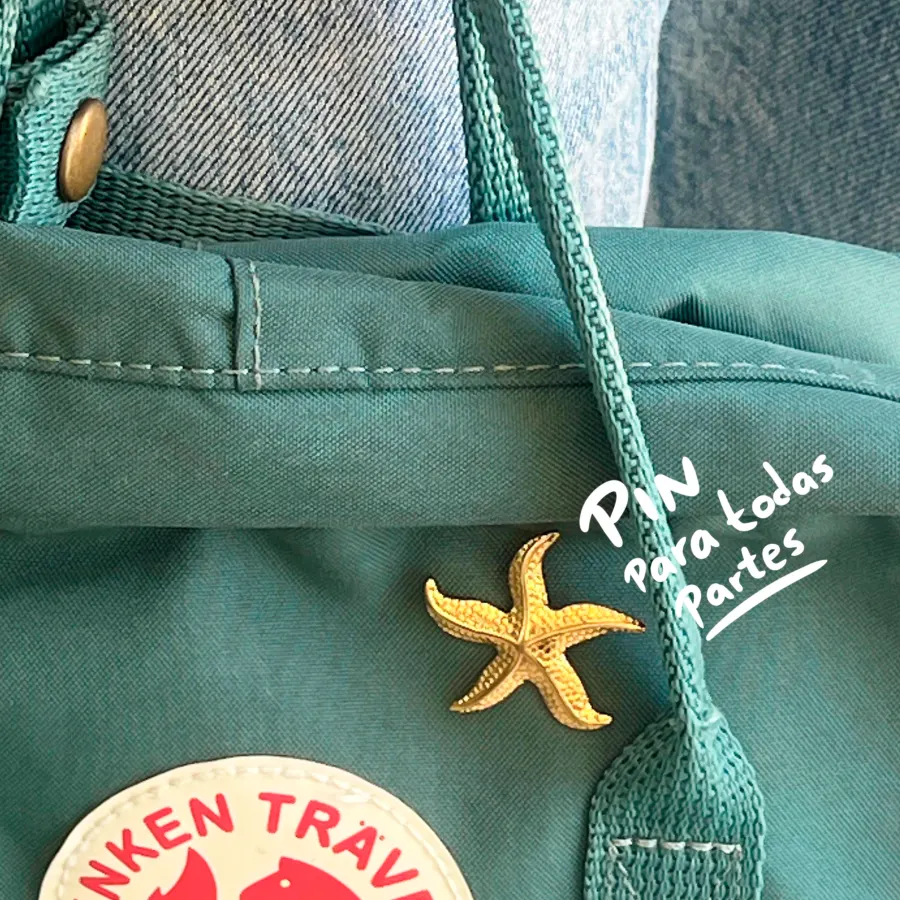 Pin Prendedor Dorado Estrella de Mar Acero Inoxidable
