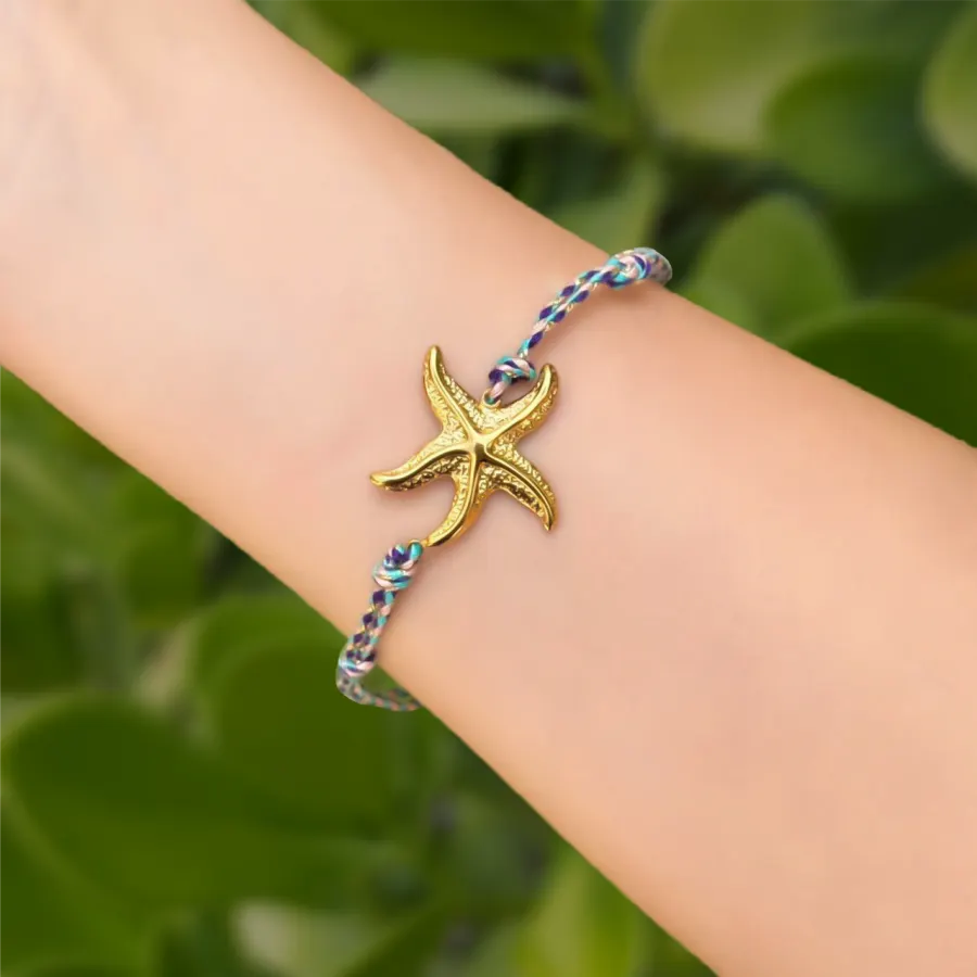 Pulsera Hilo Azul Estrella de Mar