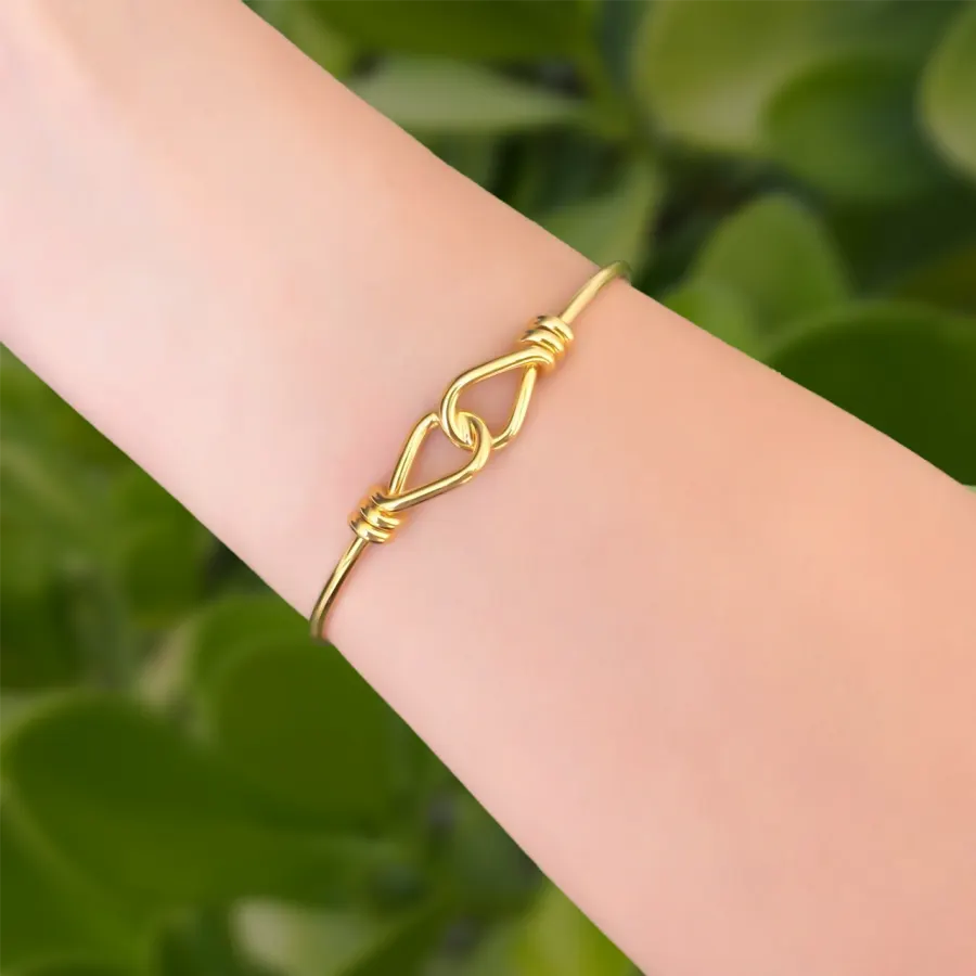Pulsera Dorada Nudo Encontrado Chapa de Oro