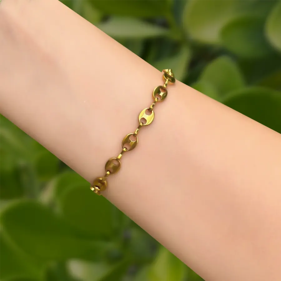 Pulsera Dorada OO Acero Inoxidable