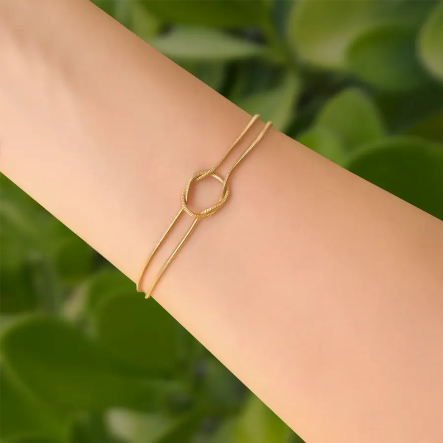 Pulsera Dorada Nudo Marinero