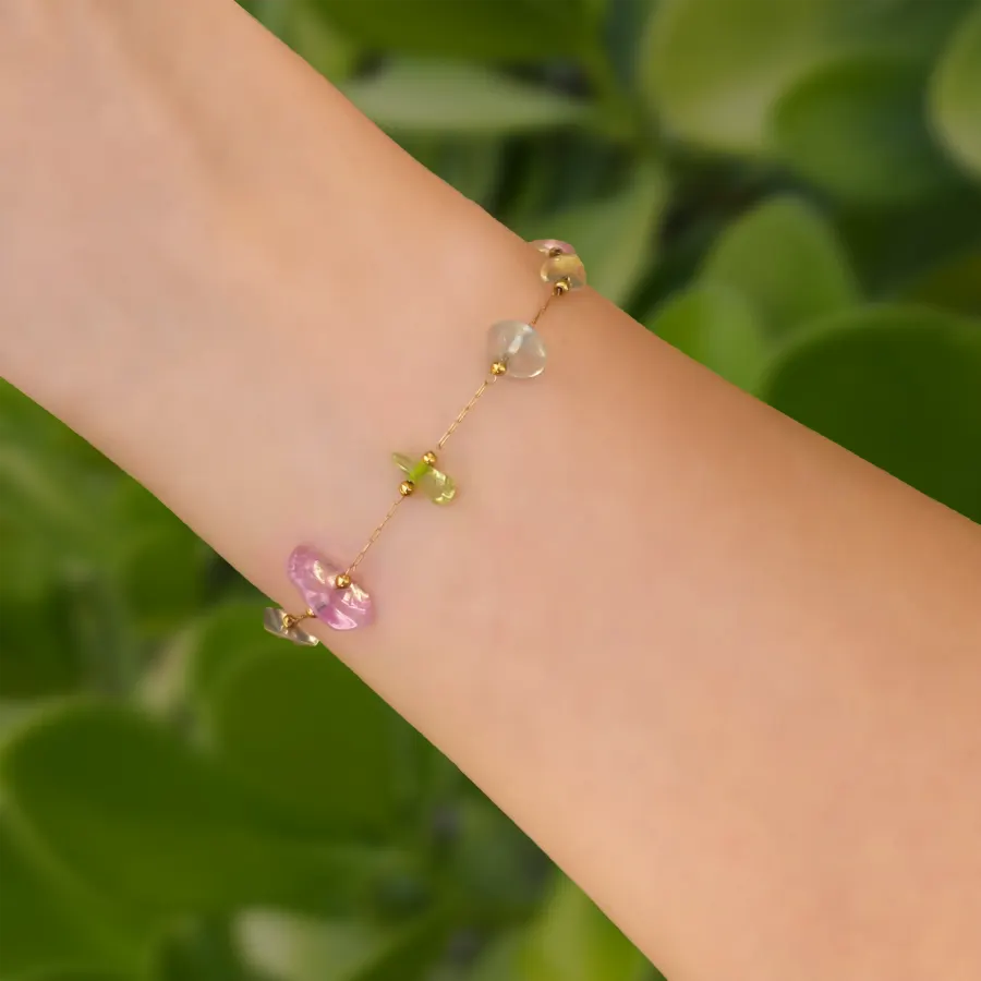 Pulsera Colores Piedras Acero Inoxidable