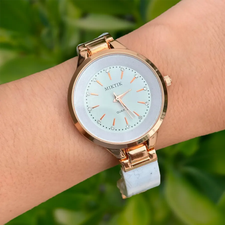 Reloj Blanco y Oro Rosa