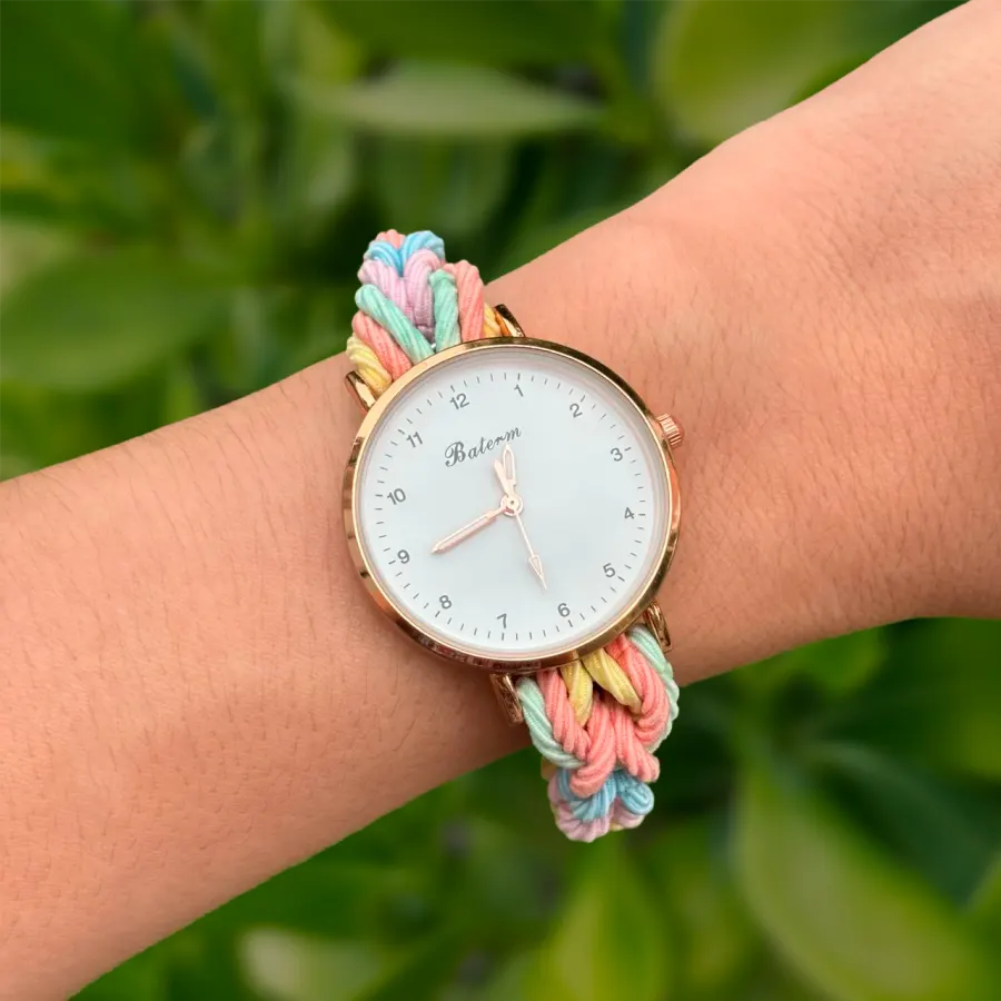 Reloj de Colores Cordon Trenzado Elastico