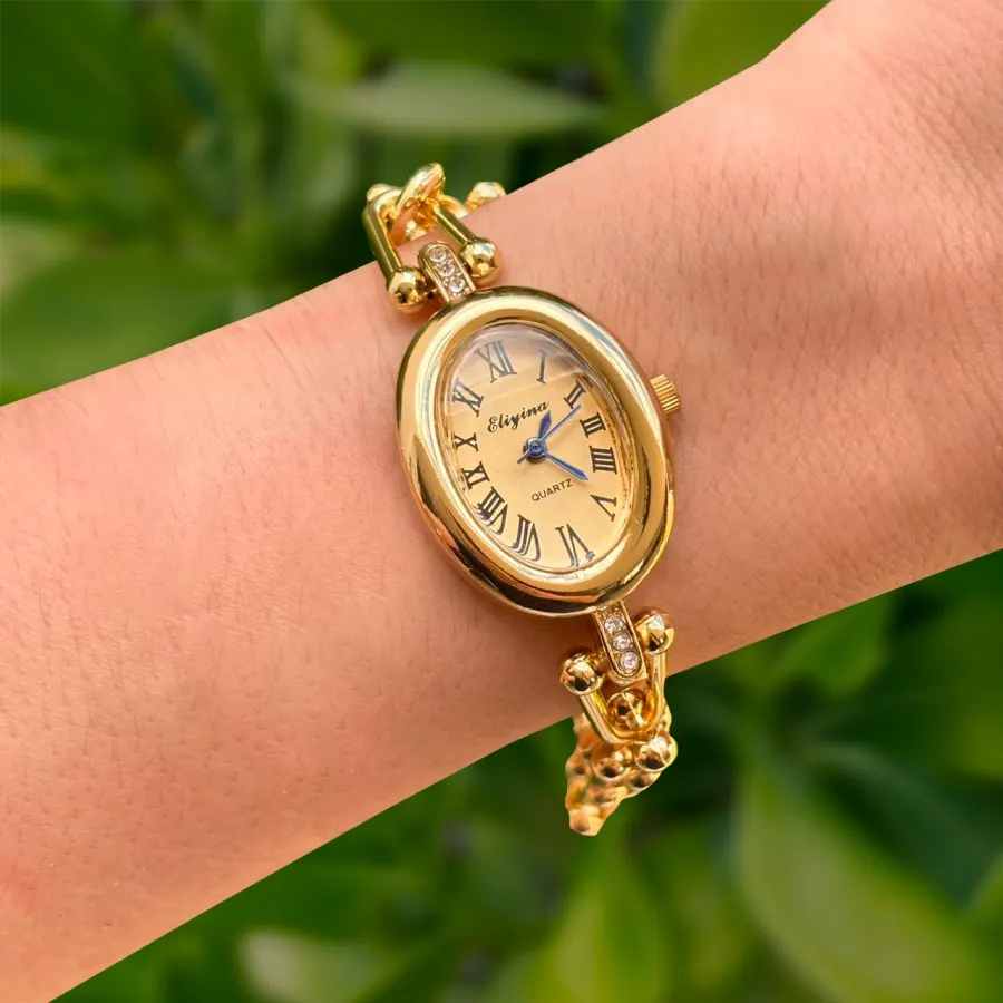 Reloj Dorado Pulsera Caratula Champaña