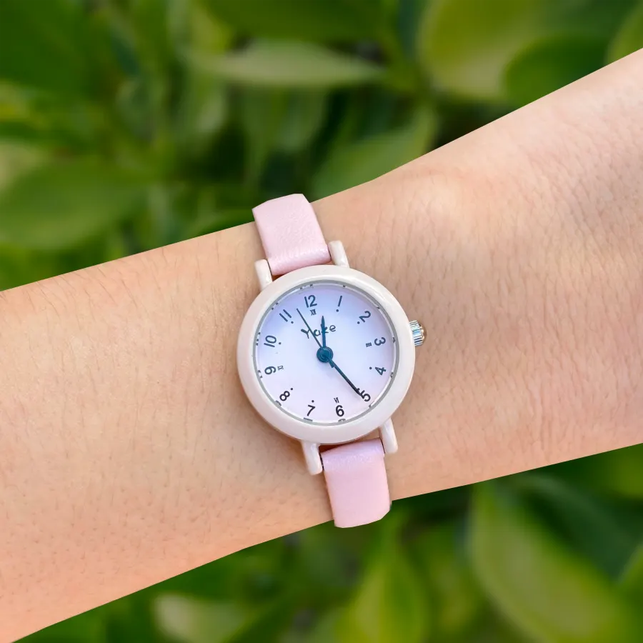 Reloj Rosa Redondo de Cuero